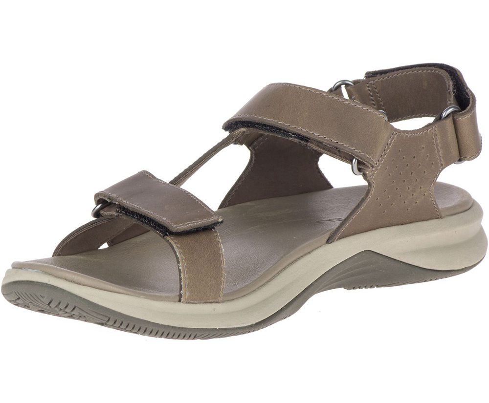 Merrell Sandals Brown - Tideriser Luna Convert Leather - Womens 10SOJQFAE